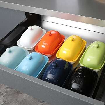 Buy Sweejar Ceramic Butter Dish with Lid for Countertop