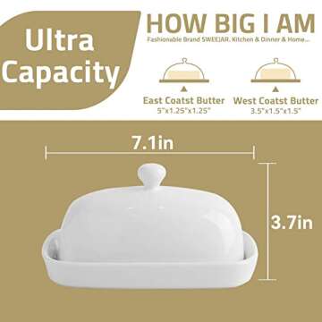 Buy Sweejar Ceramic Butter Dish with Lid for Countertop