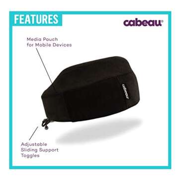 Cabeau Evolution Classic Travel Neck Pillow Memory Foam Neck Support with Adjustable Clasp for Comfort On-The-Go - Airplane, Train, Car, Home, Office, and Gaming (Purple)