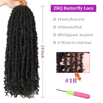 ZRQ 24 Inch Butterfly Locs Hair Extensions - Soft & Stylish