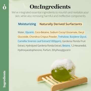 ONGREDIENTS Green Tea Cleansing Ball, Face Soap Bar, Jelly Ball Cleanser, Facial Cleanser, 3.8 Ounce