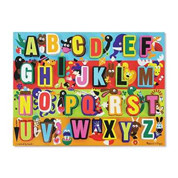 Melissa & Doug Jumbo ABC Wooden Chunky Puzzle (26 pcs) - Large Alphabet Puzzles, Wooden Puzzles For Toddlers And Kids Ages 3+