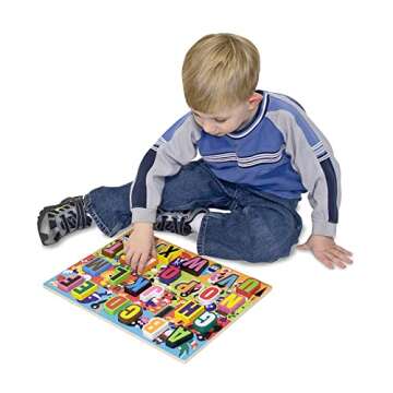 Melissa & Doug Jumbo ABC Wooden Chunky Puzzle (26 pcs) - Large Alphabet Puzzles, Wooden Puzzles For Toddlers And Kids Ages 3+