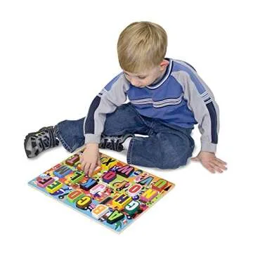 Melissa & Doug Jumbo ABC Wooden Chunky Puzzle (26 pcs) - Large Alphabet Puzzles, Wooden Puzzles For Toddlers And Kids Ages 3+