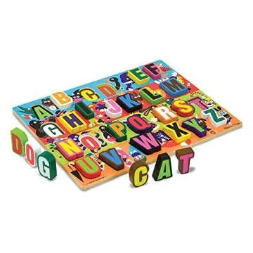 Melissa & Doug Jumbo ABC Wooden Chunky Puzzle (26 pcs) - Large Alphabet Puzzles, Wooden Puzzles For Toddlers And Kids Ages 3+