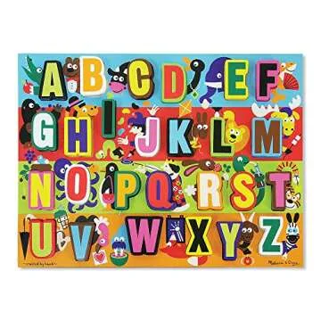 Melissa & Doug Jumbo ABC Wooden Chunky Puzzle (26 pcs) - Large Alphabet Puzzles, Wooden Puzzles For Toddlers And Kids Ages 3+