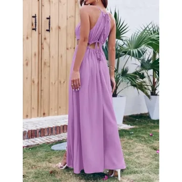 Cutout Halter Maxi Dress for Women | Boho Beach Style