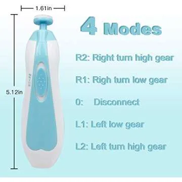 Baby Nail Trimmer File with Light Safe Electric Nail Clippers Kit for Newborn Infant Toddler Kids Toes and Fingernails Care, Polish and Trim Battery Operated (AA)