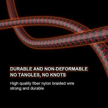 Phone Cable 5 Pack[3/3/6/6/10FT] Extra Long Nylon Braided USB Charging&Syncing Cordsdfg