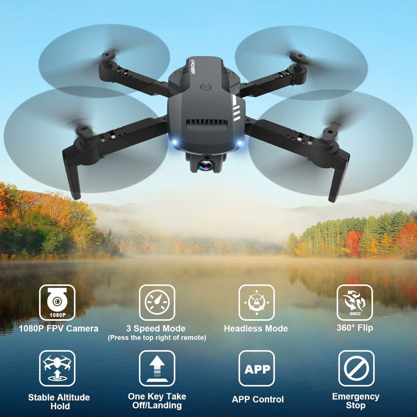 1080P Mini Drone with Camera for Easy Flying