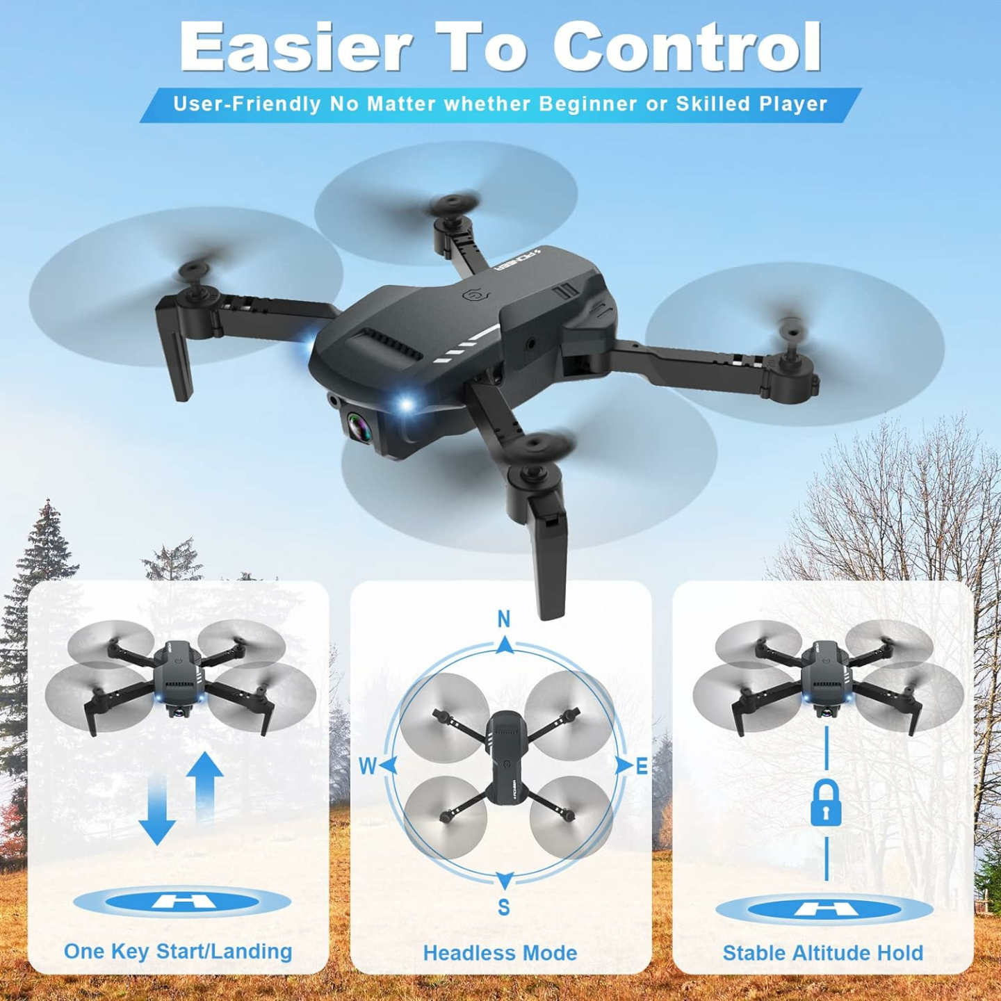 1080P Mini Drone with Camera for Easy Flying