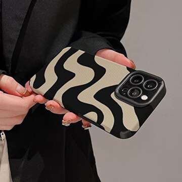 Stylish Yebowe iPhone 13 Pro Case - Zebra Stripes Design