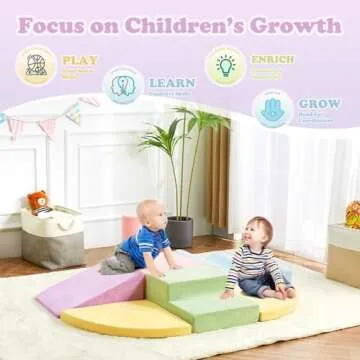 QUCHI 7-Piece Soft Foam Toddler Climbing Blocks Set