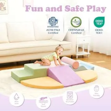 QUCHI 7-Piece Soft Foam Toddler Climbing Blocks Set