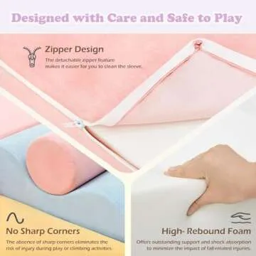 QUCHI 7-Piece Soft Foam Toddler Climbing Blocks Set