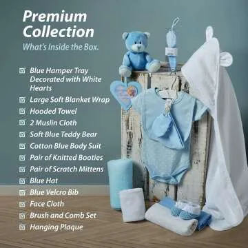 Newborn Baby Boy Keepsake Box with Teddy Bear