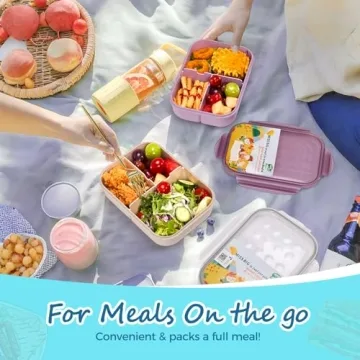 MISS BIG® Bento Box,Bento Box for Kids,Lunch Box Kids,Ideal Leakproof Kids Lunch Box,Lunch Containers No BPAs and Chemical Dyes,M/W,D/W & Fridge Safe(1150ml White)