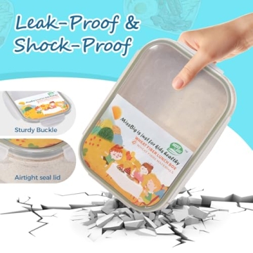 MISS BIG® Bento Box,Bento Box for Kids,Lunch Box Kids,Ideal Leakproof Kids Lunch Box,Lunch Containers No BPAs and Chemical Dyes,M/W,D/W & Fridge Safe(1150ml White)