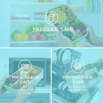 MISS BIG® Bento Box,Bento Box for Kids,Lunch Box Kids,Ideal Leakproof Kids Lunch Box,Lunch Containers No BPAs and Chemical Dyes,M/W,D/W & Fridge Safe(1150ml White)