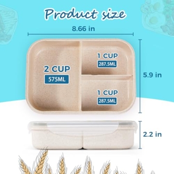 MISS BIG® Bento Box,Bento Box for Kids,Lunch Box Kids,Ideal Leakproof Kids Lunch Box,Lunch Containers No BPAs and Chemical Dyes,M/W,D/W & Fridge Safe(1150ml White)