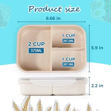 MISS BIG® Bento Box,Bento Box for Kids,Lunch Box Kids,Ideal Leakproof Kids Lunch Box,Lunch Containers No BPAs and Chemical Dyes,M/W,D/W & Fridge Safe(1150ml White)