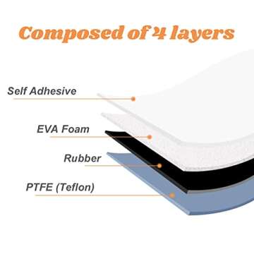 GINOYA Kitchen Appliance Sliders - 16pcs DIY Adhesive Movers for Smooth Gliding