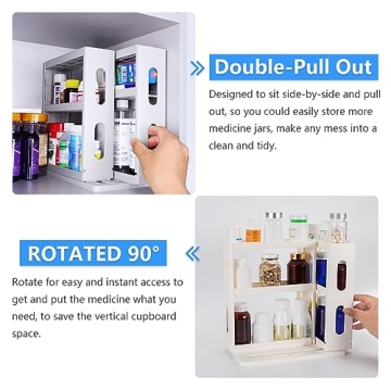 Dutiplus Three-Tier Medicine Organizer for Vitamins and Supplements