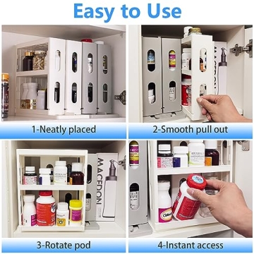 Dutiplus Three-Tier Medicine Organizer for Vitamins and Supplements