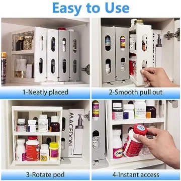 Dutiplus Three-Tier Medicine Organizer for Vitamins and Supplements