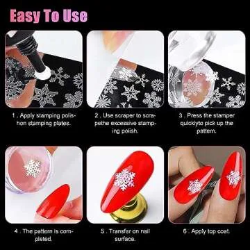 Mini French Tip Nail Stamp Kit for Easy Nail Art