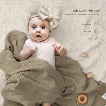 Premium Cotton Muslin Swaddle Blanket for Newborns - lulumoon