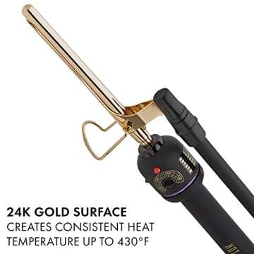 Hot Tools Pro Artist 24K Gold Marcel Iron | Long Lasting Curls, Waves (3/8 in)