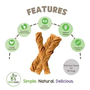 Nature Gnaws Tripe Twists for Dogs 4-5" (20 Count) - Crunchy Grain Free Reward Snack for Small, Medi...