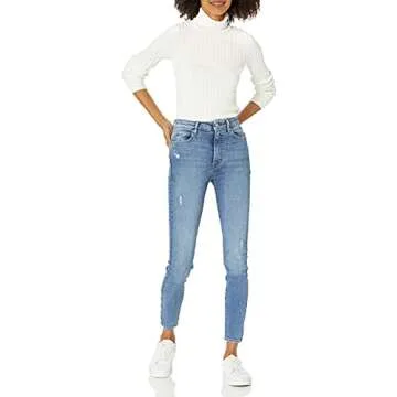 The Drop Women's Amy Fitted Turtleneck Ribbed Sweater Sweater, -Ivory, XS