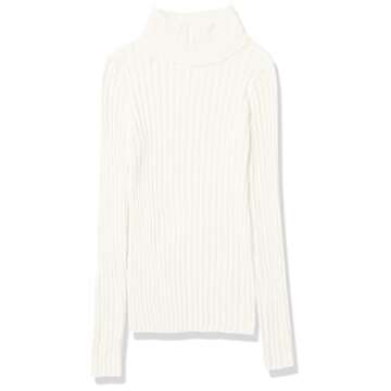 The Drop Women's Amy Fitted Turtleneck Ribbed Sweater Sweater, -Ivory, XS