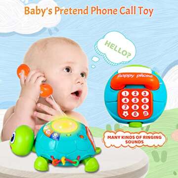 10 in 1 Baby Musical Turtle Toy for Infants 6-12 Months