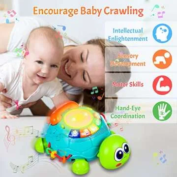 10 in 1 Baby Musical Turtle Toy for Infants 6-12 Months