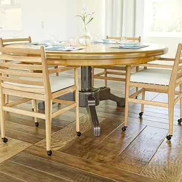 Antique Brass Casters with Rubber Wheels 1-5/8" Stem Caster Replacement for Chairs, Sofa, Dresser | Vintage Furniture Rollers for Hardwood Floor Set of 4