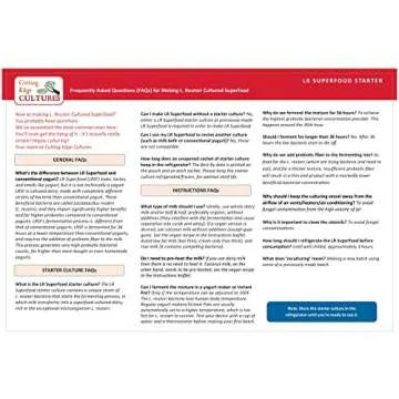 LR SuperFood Starter Culture L. Reuteri ProBiotic Cultured Dairy Low And Slow Yogurt Lactobacillus