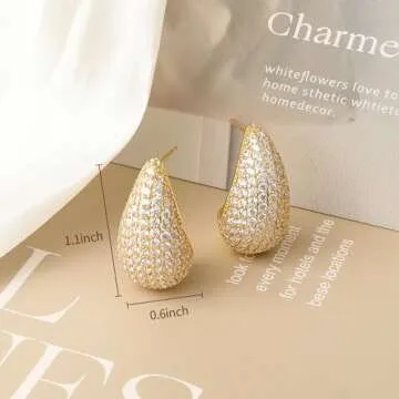 GELVTIC Gold Hoop Earrings - Stylish and Comfortable