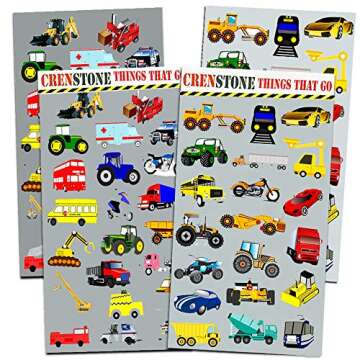 Cars and Trucks Stickers Party Supplies Pack - Over 160 Stickers for Toddlers