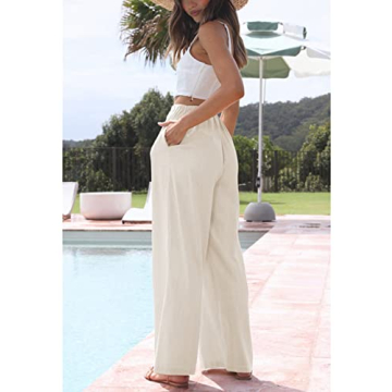 Hooever Women's Wide Leg Cotton Linen Pants - Stylish & Comfortable