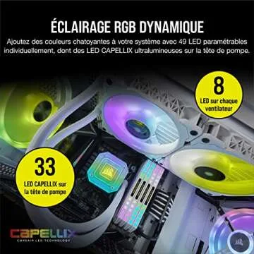 Corsair iCUE H100i Elite Capellix Liquid CPU Cooler for Desktop - White