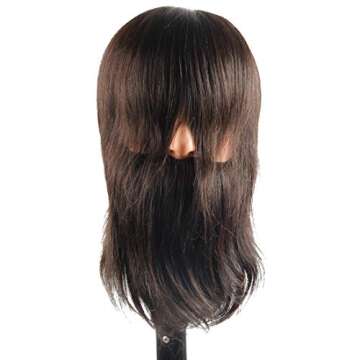 Zenyinfa Male Mannequin Head 100% Human Hair Training Doll Head for Hair Styling Cosmetology Manikin...