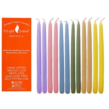 Elegant 10" Pastel Taper Candles for Celebrations and Home Decor