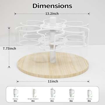 Water Bottle Organizer Holder Compatible for Stanley 40 & 30oz Cup and Straw,Rotatable Stanley Cup Organizer Holder,Water Bottle Rack,Kitchen Organizers and Storage for Stanley Cup Accessories