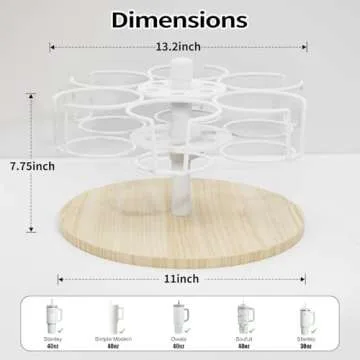 Water Bottle Organizer Holder Compatible for Stanley 40 & 30oz Cup and Straw,Rotatable Stanley Cup Organizer Holder,Water Bottle Rack,Kitchen Organizers and Storage for Stanley Cup Accessories