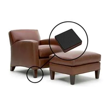 Slipstick GorillaPads CB142 Non-Slip Furniture Pads/Grippers (Set of 8) Furniture Leg Floor Protectors, 2 Inch Square, Black