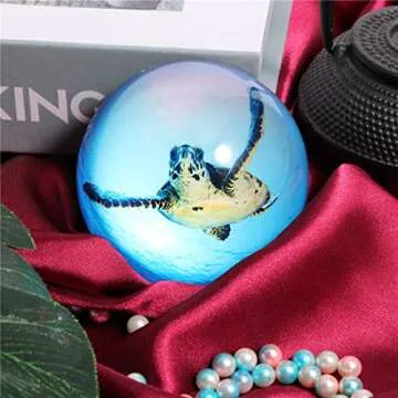 Waltz&F Crystal Sea Turtle Paperweight Galss Globe Hemisphere Home Office Table Decoration