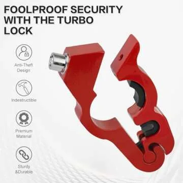 LKV Motorcycle Handlebar Lock Anti-Theft Brake Grip Throttle Lock Red Adjustable Universal for Bike Scooter Mopeds ATV 2 Pack